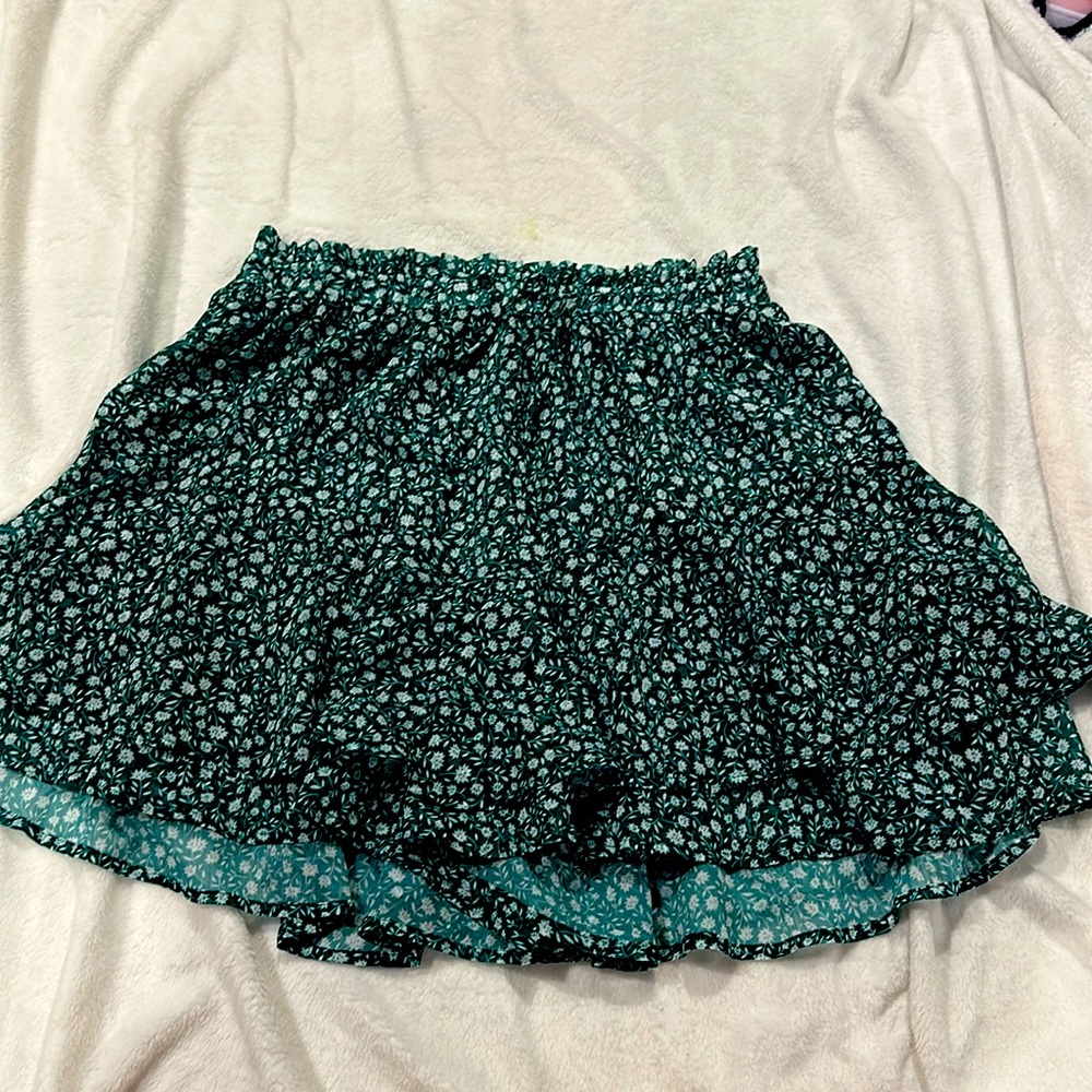 Green skirt with shorts inside